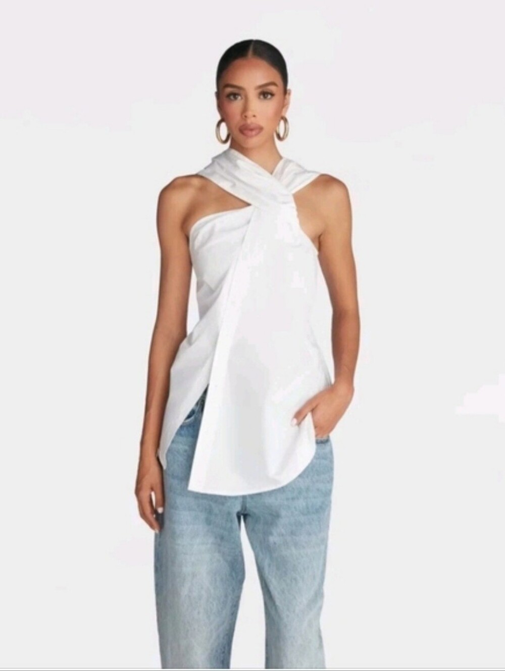 KBB by Kahlana Twist Halter Top White